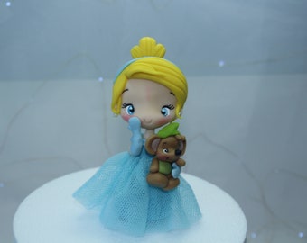 Princess cake topper, princess carriage, princess and mice, fairy godmother, pumpkin, princess fondant, glass slipper, cold porcelain, cake