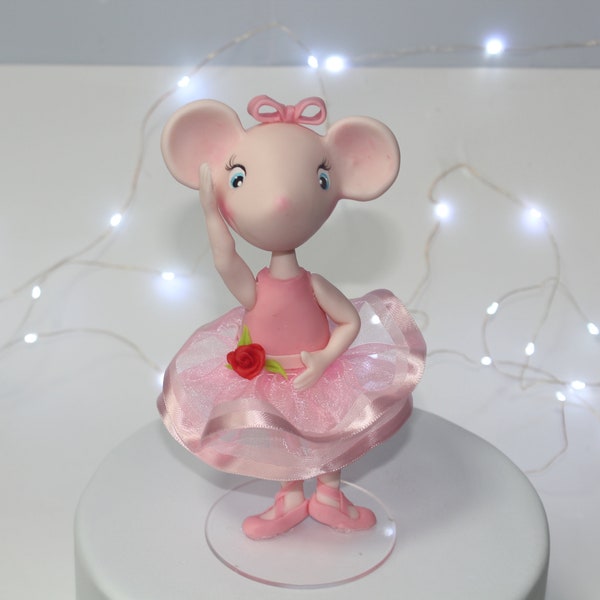 Dessus de gâteau Angelina Balerina en porcelaine froide, pièce faite à la main - Dessus de gâteau Angelina Balerina en porcelaine froide, pièce faite à la main