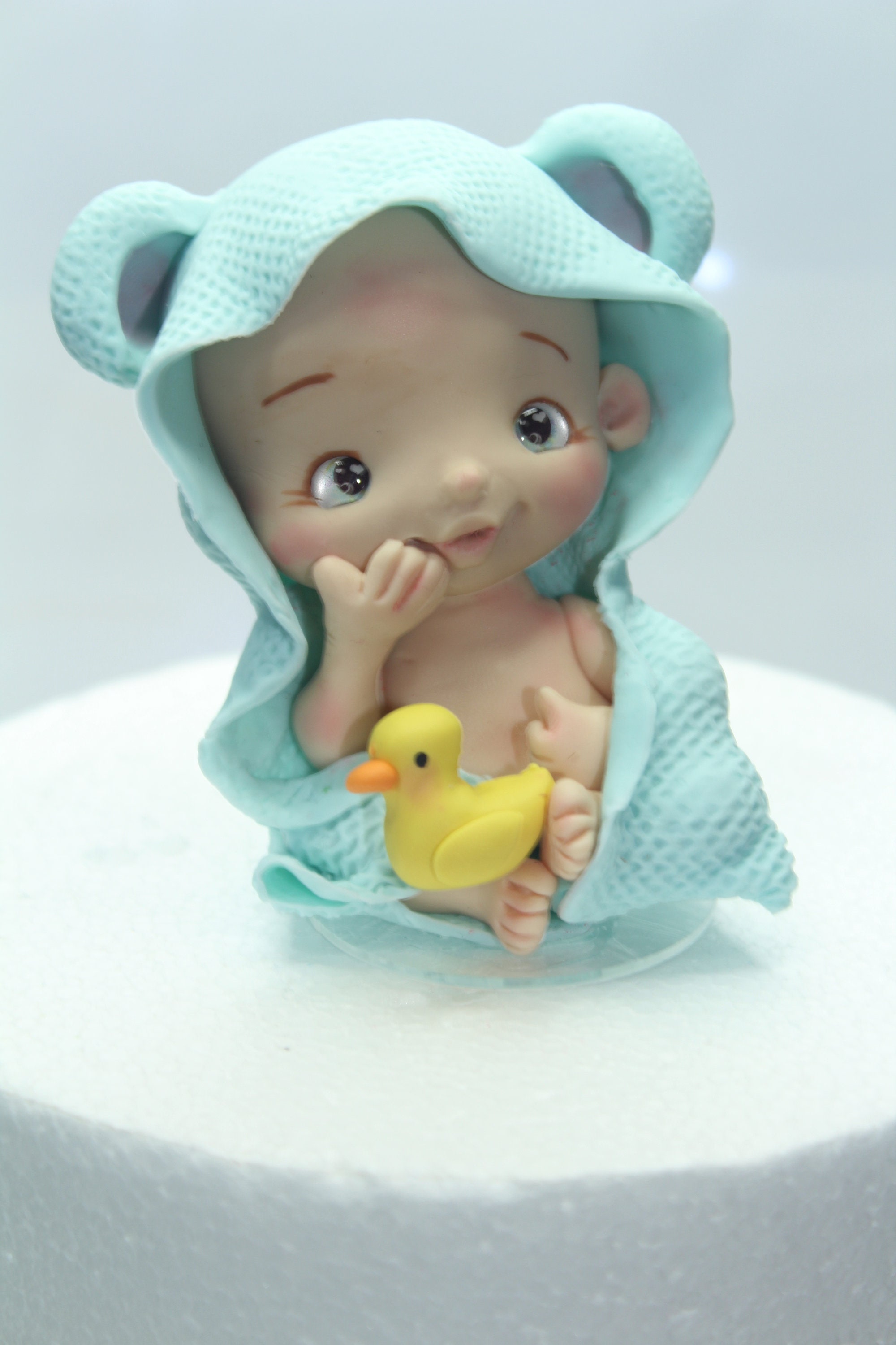 Cute Boy Fondant Cake Topper With the Cute Blue Teddy Bear and Etsy