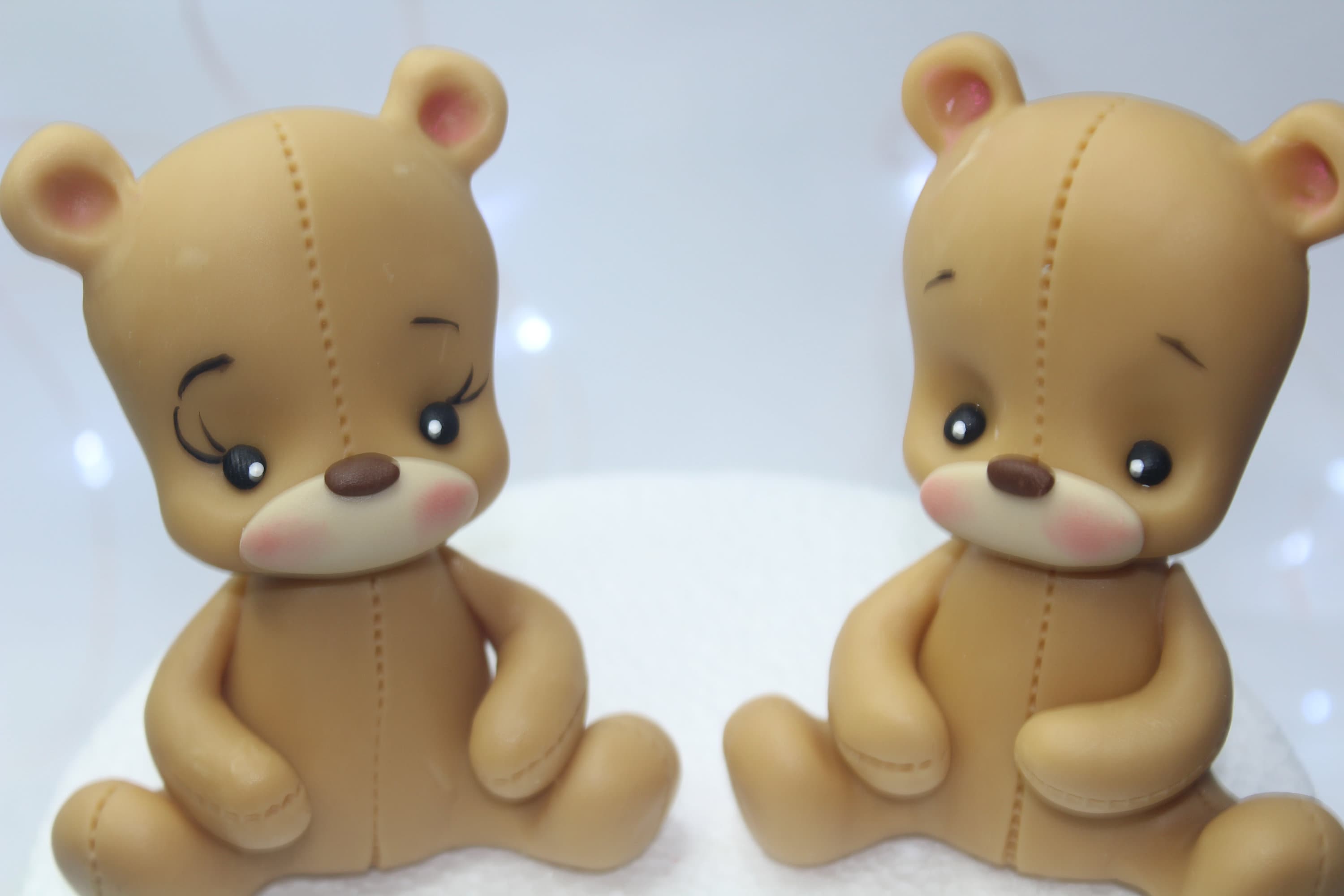 Fondant Teddy Bear With Bow Cake Topper Ideal for Baby - Etsy