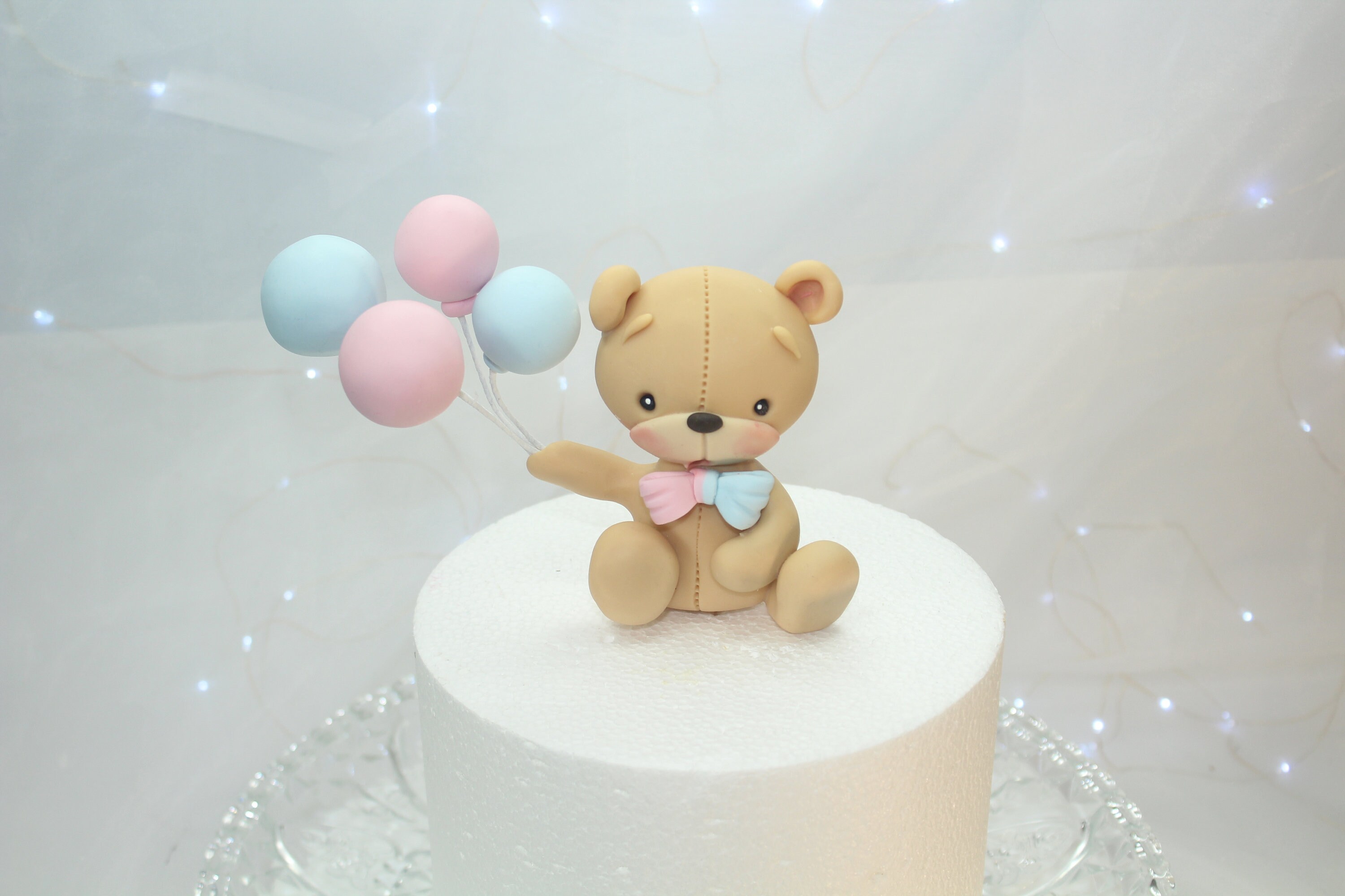 Teddy Bear Fondant Cake Topper for Reveal and Baby Shower - Etsy