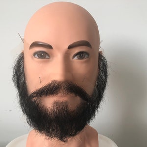 Quality black beard and moustache for film and theater