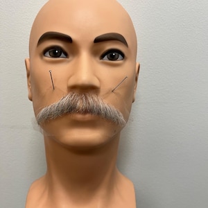 Quality grey  hand made moustache for film