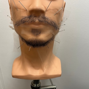 Quality hand made stubble chin beard and mustache set