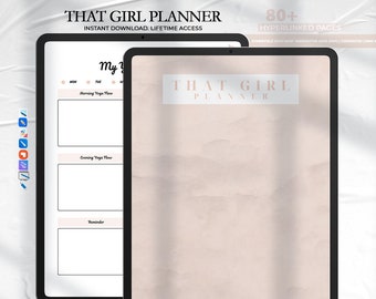 That Girl Planner, All In One Digital Planner, Productivity Planner, Daily, Wekkly, Monthly Pages Planner, Routine Planner, Wellness Tracker
