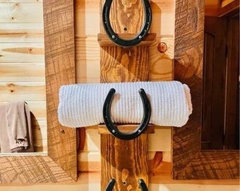 Horseshoe Shaped Bathroom Towel Ring - Rustic Cast Iron Wall Mount For Farmhouse Decor