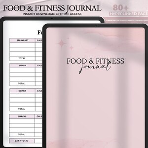 Food & Fitness Journal, Nutrition Journal, Health Planner, Workout Planner, Calorie Tracker, Health Goals, Self Care Tracker, Wellness