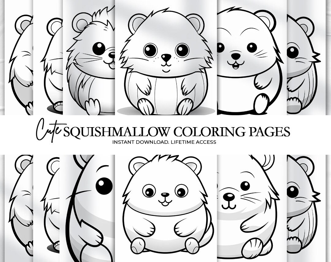 Cute Squishmallow Coloring Pages, Kids Activity Coloring Pages, Funny