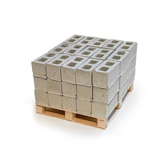 1:12 Scale Mini Cinder Block (45 PK) + Mini Pallet | 112 Scale Diorama Supplies | Miniature House | Made with Real Cement