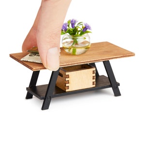 1:12 Scale Coffee Table - LAIKA | Rectangular Table  | Dollhouse Scale | Wood | Model Scale | Miniature Furniture | Laser Cut Furniture