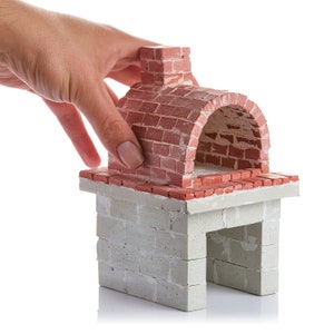 1:12 Scale Mini Pizza Oven Kit | 112 Scale Diorama Supplies | Miniature Construction | Made with real cement | Best for Gifts | DIY Kits