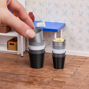 1/12 Scale Miniature 2 Piece Garbage Can Set - PESDE