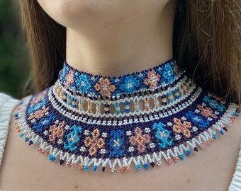 Native stil, Exquisite perlen kette für frauen, Handgemachte Schmuck Halskette, Ukrainische perlen kette, Geschenk für frau