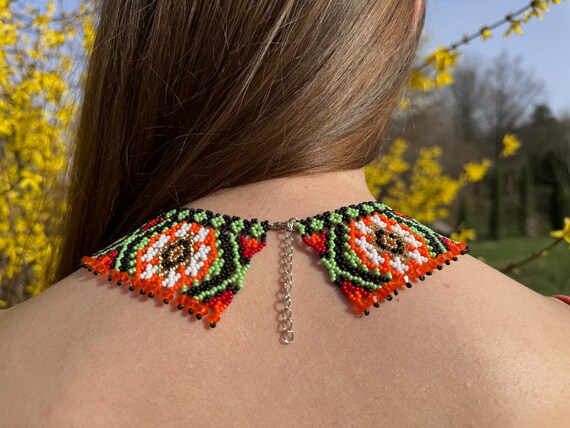 Necklace in Native Style, Seed Bead Necklace for Women