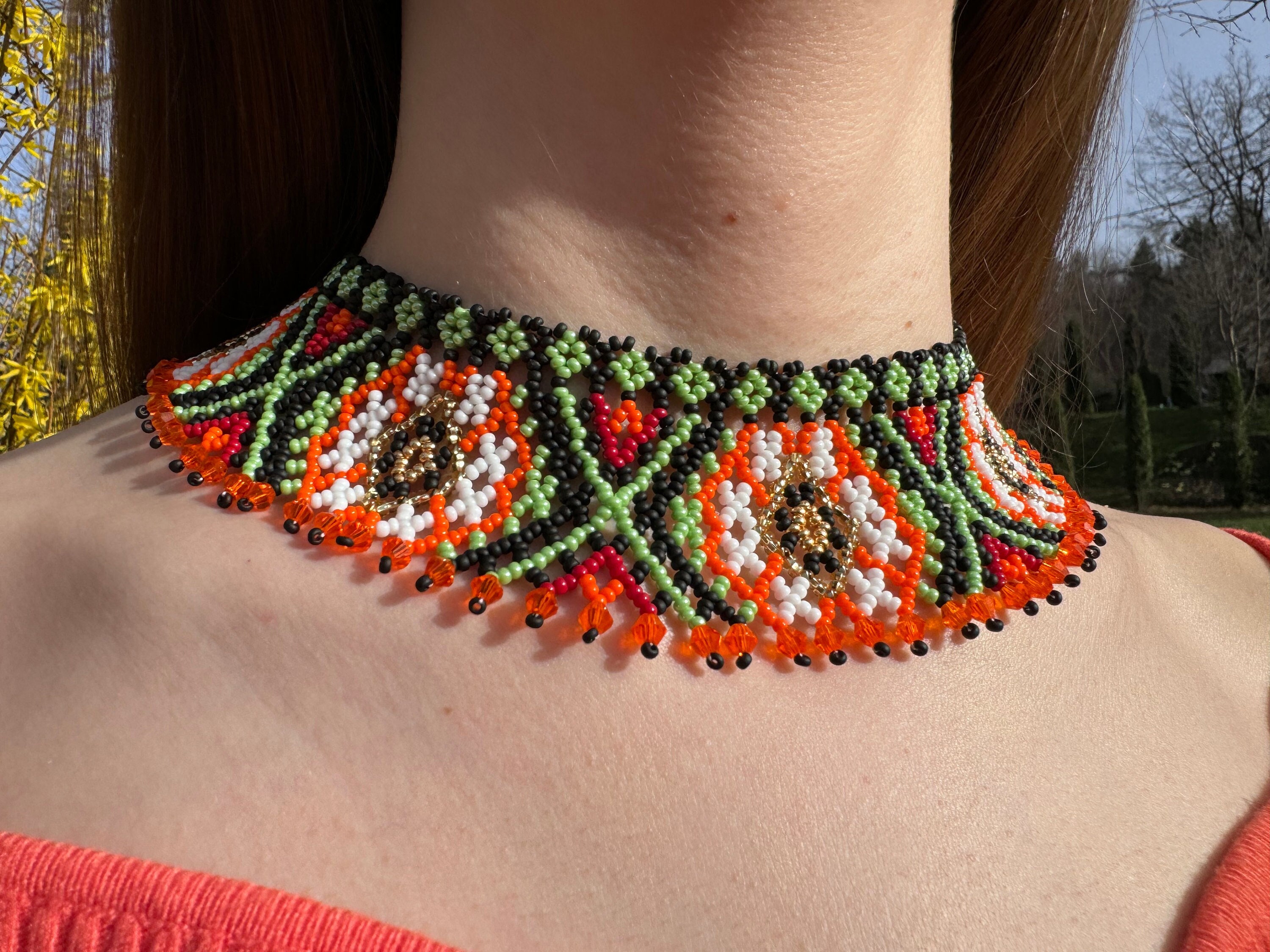 ネックレス・ペンダント Tribal Seed Bead Necklace JHLJE812-6D1 Necklace in Native Style, Seed Bead Necklace for Women
