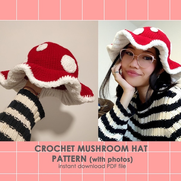 Mushroom Hat Pattern Crochet, Cottagecore Autumn Fall Forest Aesthetic