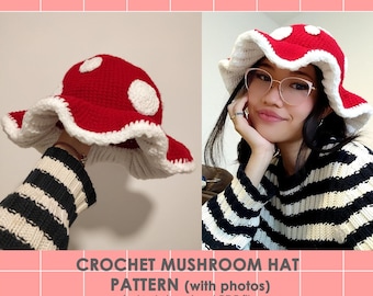 Mushroom Hat Pattern Crochet, Cottagecore Autumn Fall Forest Aesthetic