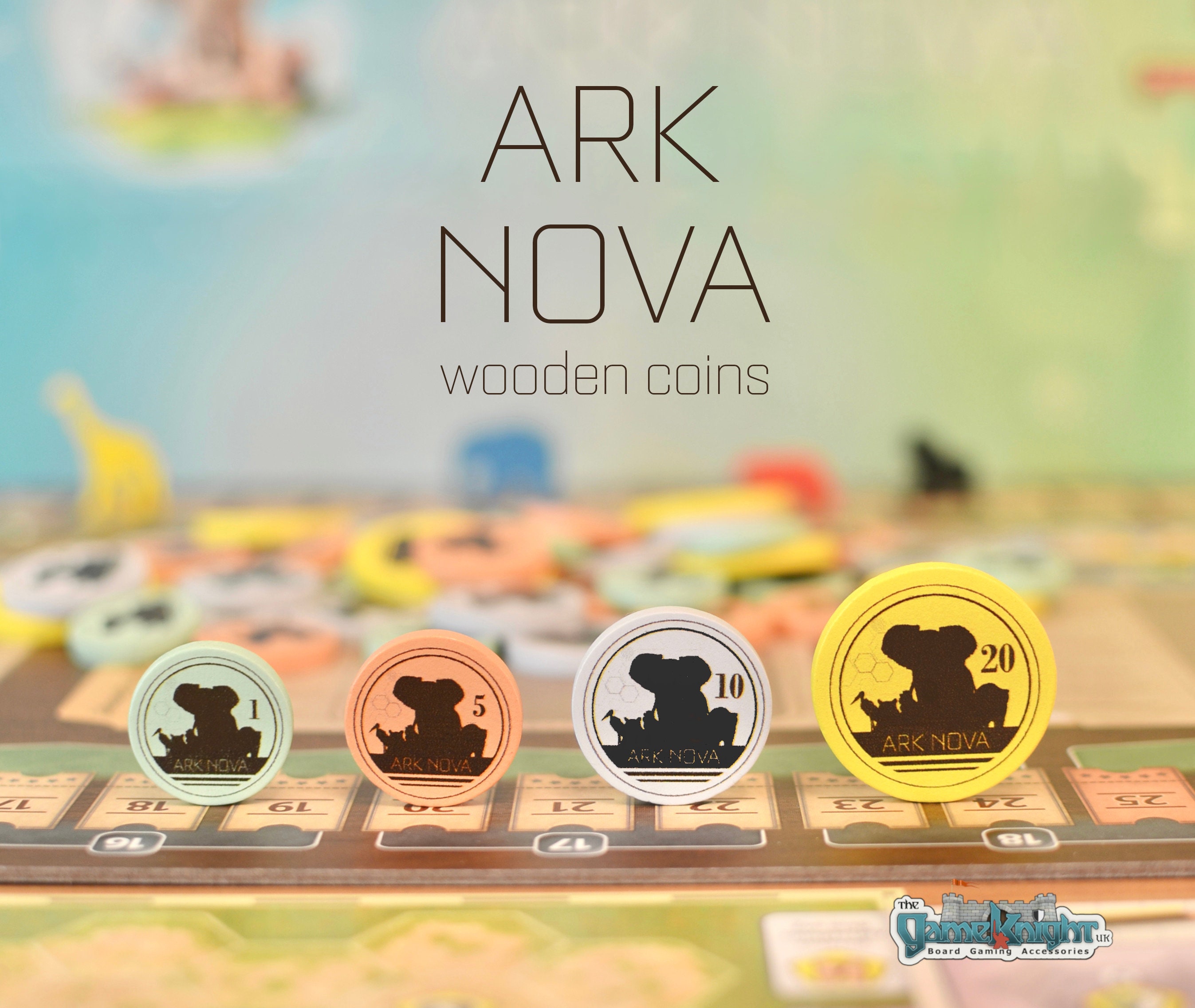 Ark Nova Wooden Money Upgrade Set of 70 Coins | Screen Printed Zoo ...