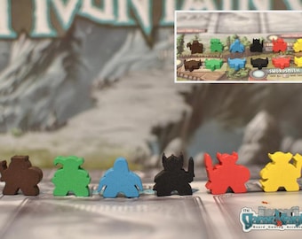 Champions of Midgard: Custom Wooden Meeples & Viking Hat Tokens