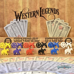 Western Legends Board Games Tokens & Meeples Wooden Upgrades Set of 18