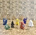 D&D Dungeons and Dragons Wooden Screen Printed Adventure Party Pawns Set of 7
