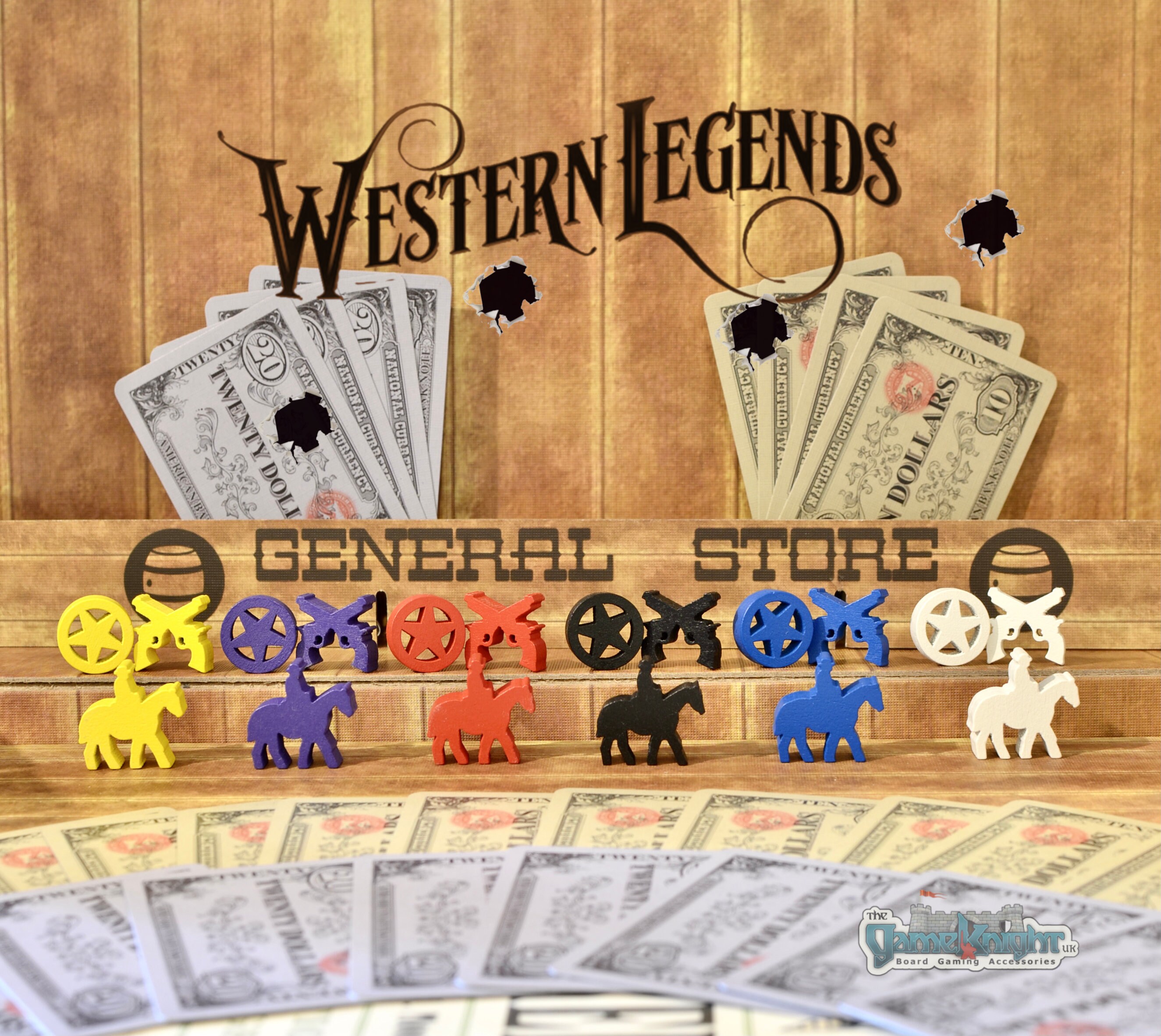 Western Legends Board Games Tokens & Meeples Wooden Upgrades Set 