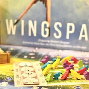 Wingspan Wooden Bird Meeples Ensemble de 40 8 de chaque couleur Pions de jeu de société de jetons doiseaux image 2