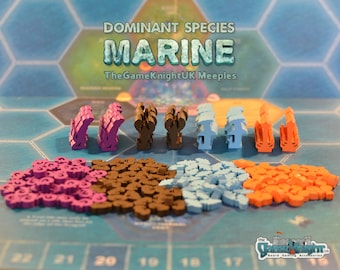 Dominant Species Marine Wooden Meeples and Tokens | Full Set of 172