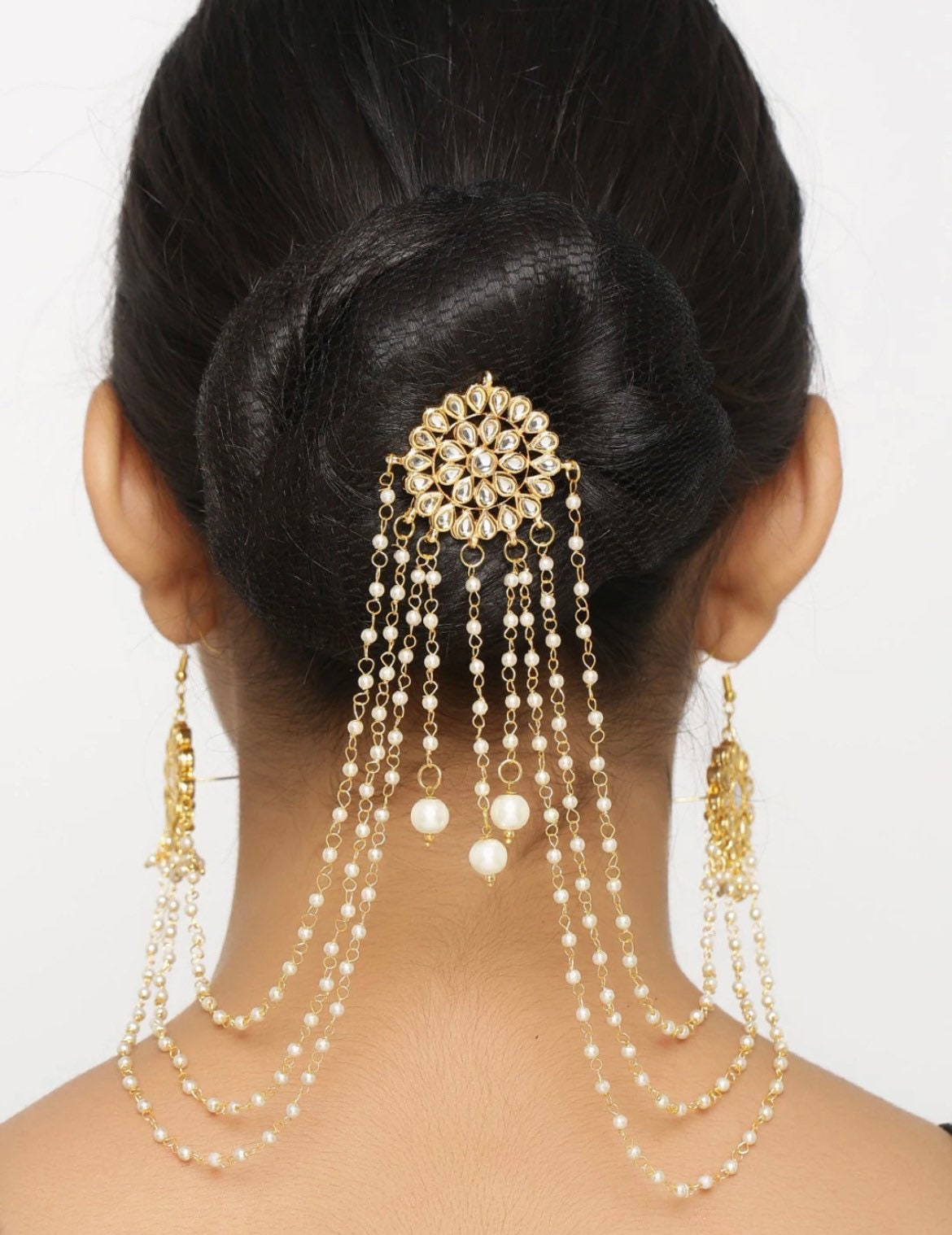 FancyFabJewels Chunni Clip with Safety Pin, Dupatta Clip, Hair Accessories, Hair Grip, Hair Bun, Ethnic Hair Piece, bollywood, Diwali, Festive Jewellery