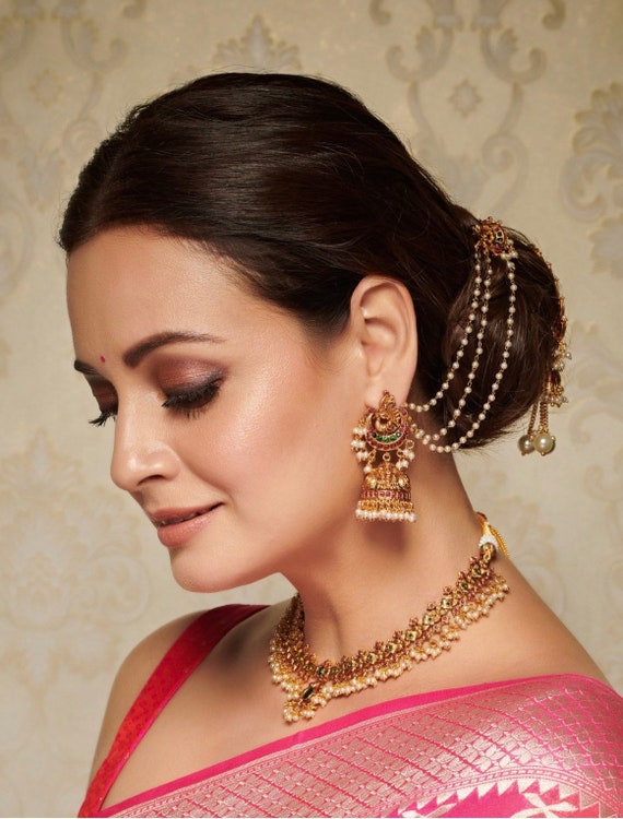 fcity.in - Bahubali Earrings With Chain Jhumka For Women And / Fashionable