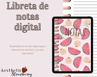 Libreta de Notas - Digital para dispositivos móviles + Imprimible