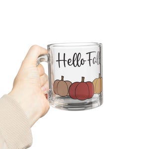Fall Pumpkins Glass Mug, Halloween Coffee Cup, Autumn Tea Mug, Harvest Decoration, Thanksgiving Gift, Halloween Party Favor, Fall Kitchen