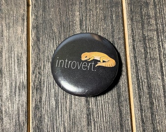 Introvert Leopard Gecko Button