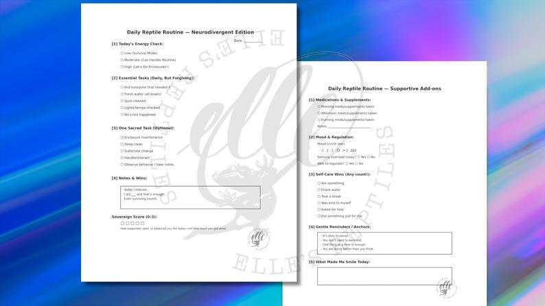 View of Printable Reptile Care Sheet | Daily Reptile Routine Checklist ...
