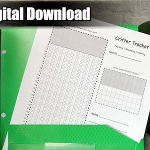 Printable Critter Tracker | Reptile Feeding Tracker | Feeding Tracker | Shedding Tracker | Molting Tracker | Digital Download