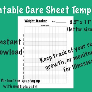 Reptile Weight Tracker | Digital Download - Etsy
