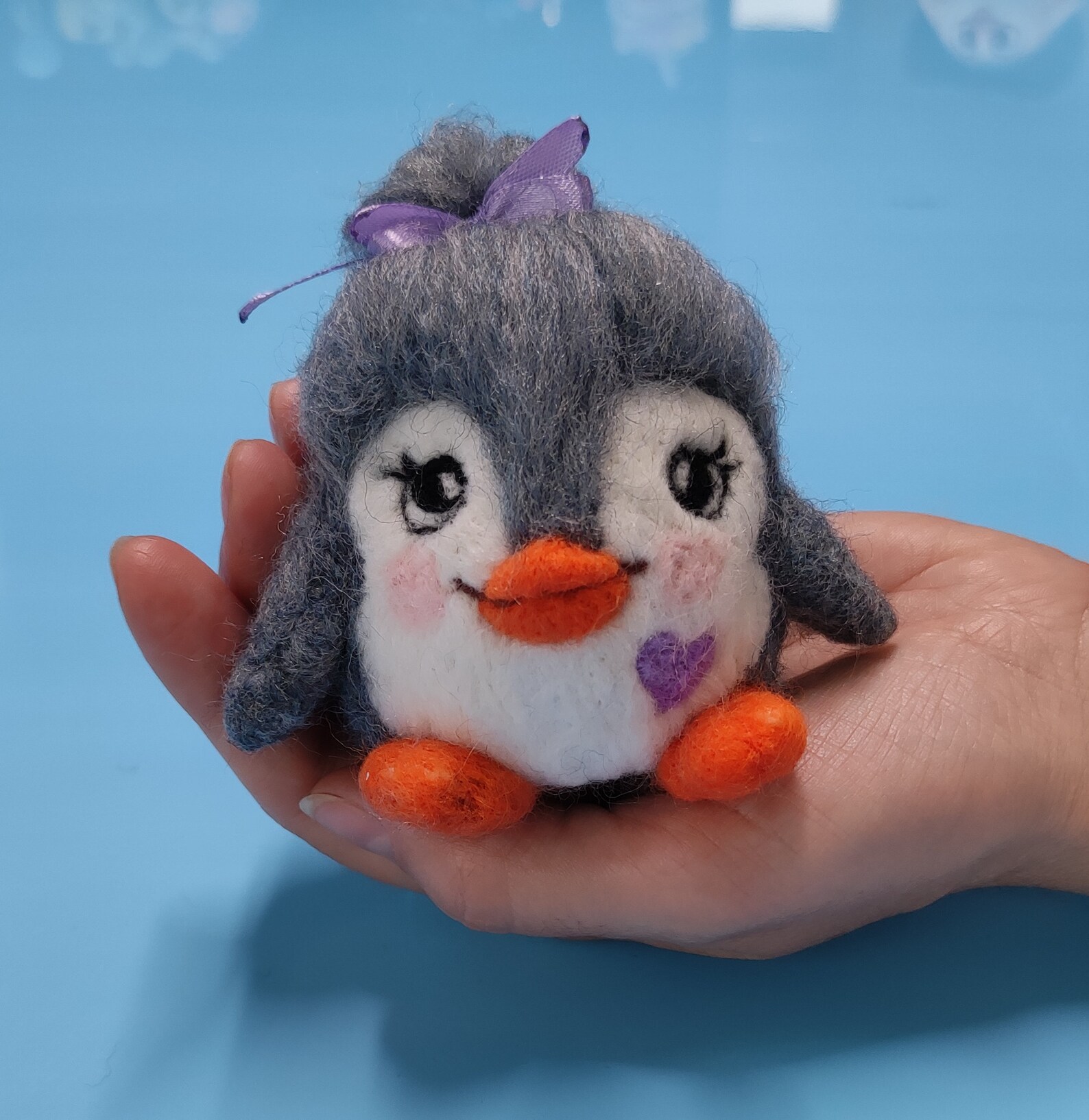 Penguin Needle Felted Animal Etsy