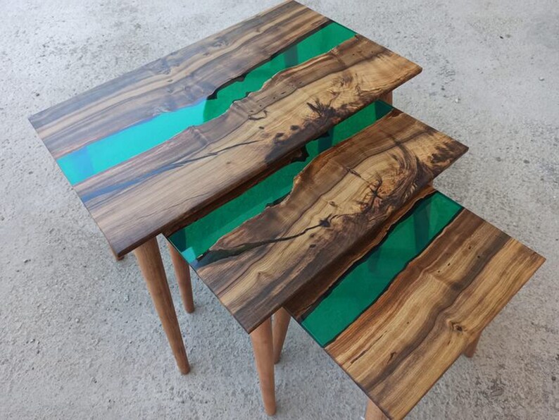 Olive Epoxy Resin Table Top