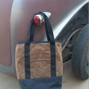 Brown Wax Canvas Tote Bag