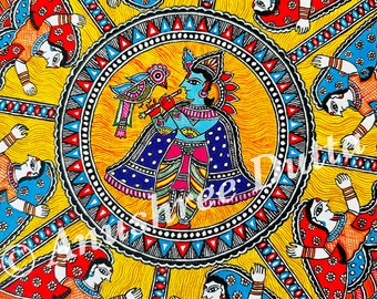 Dreamy Swirls - Indian Folk Art Series - Madhubani Art Madhubani Art (or  Mithila painting) is a style of Indian painting, practiced in the Mithila  regionof the Indian subcontinent. This painting is