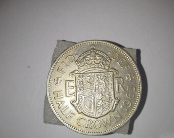 Britische Half Crown Münze Von 1961 - Zirkuliert & Authentisch, Perfekt Für Sammler