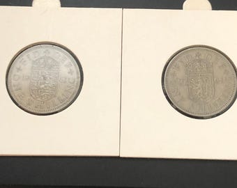 2 X 1961 Shilling Coins Both Very Highj Grade