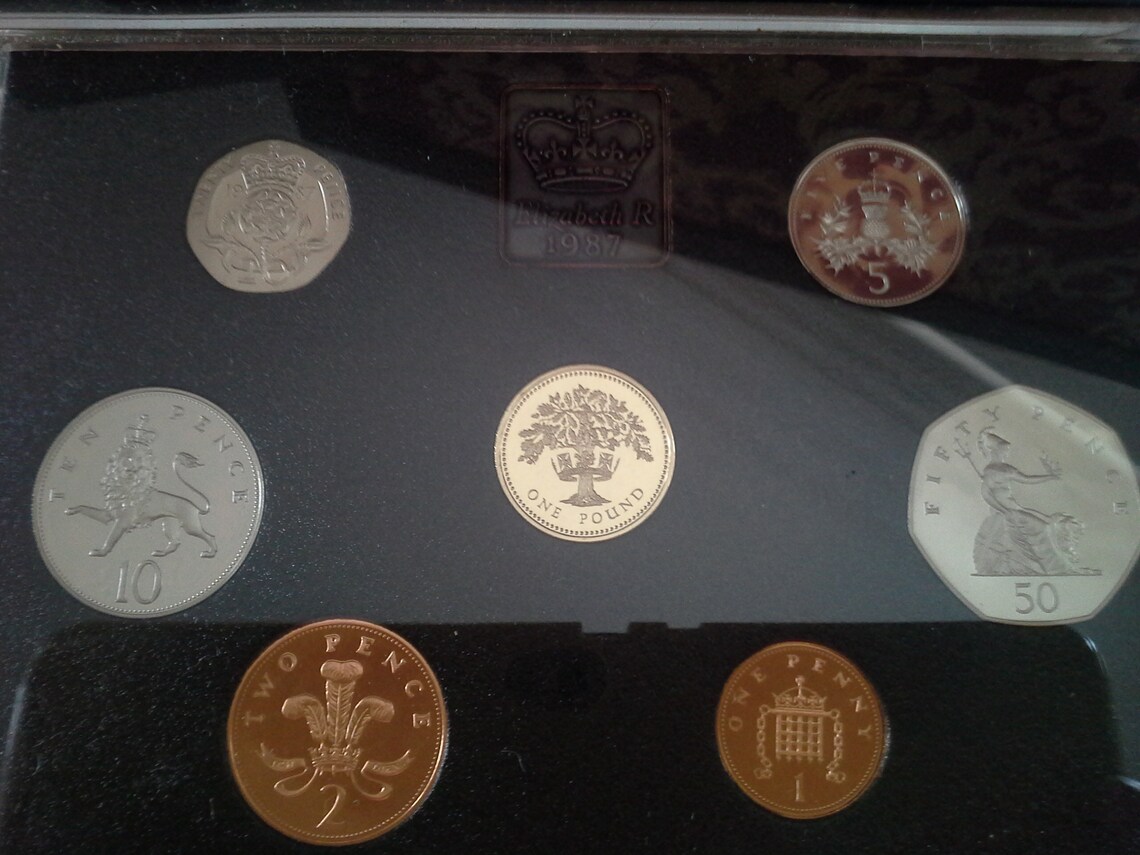 1987 Deluxe Royal Mail coin set Blue Case Etsy