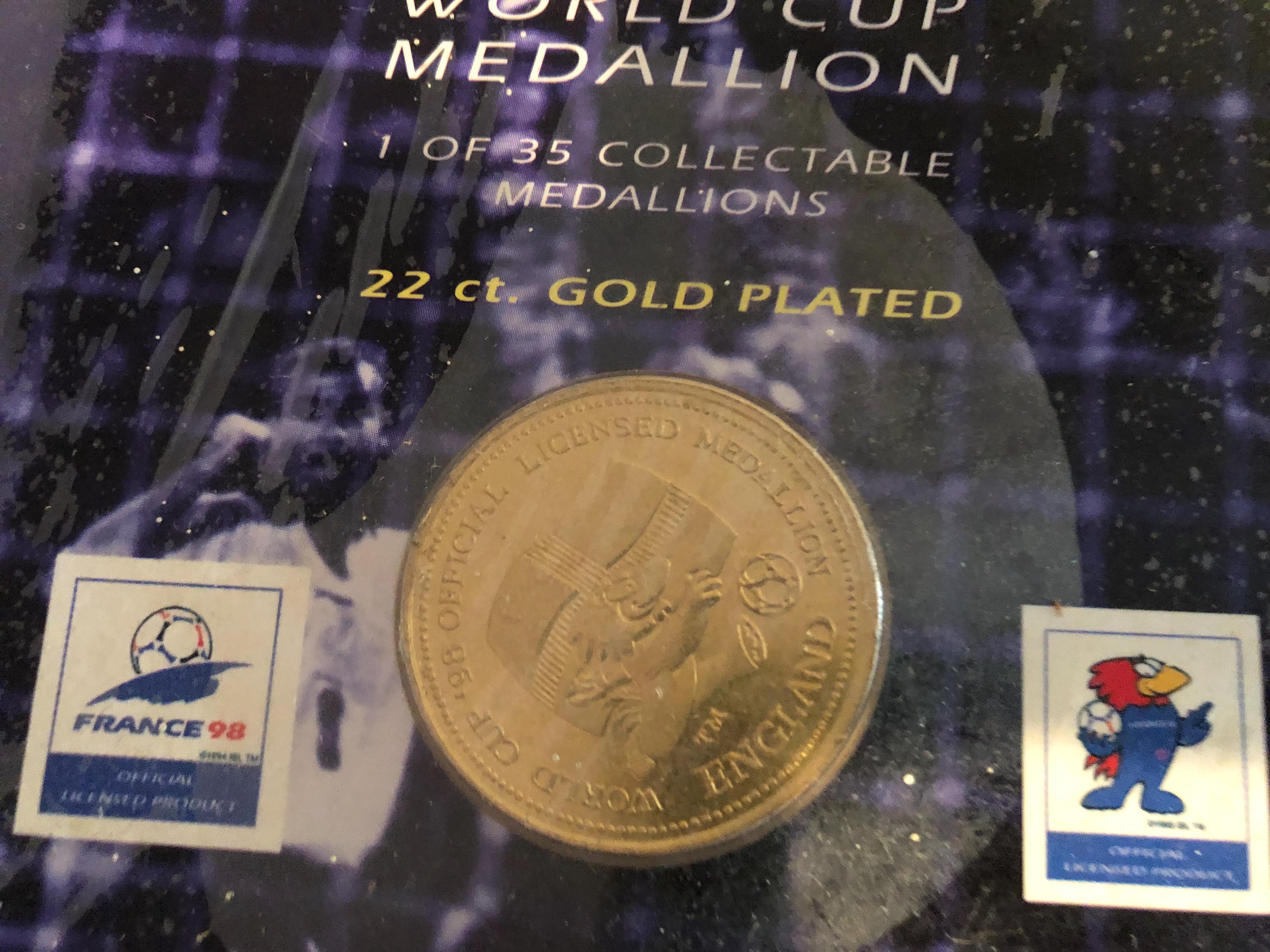 1998 France World Cup 22ct Gold Finished Medallion Coins - Etsy