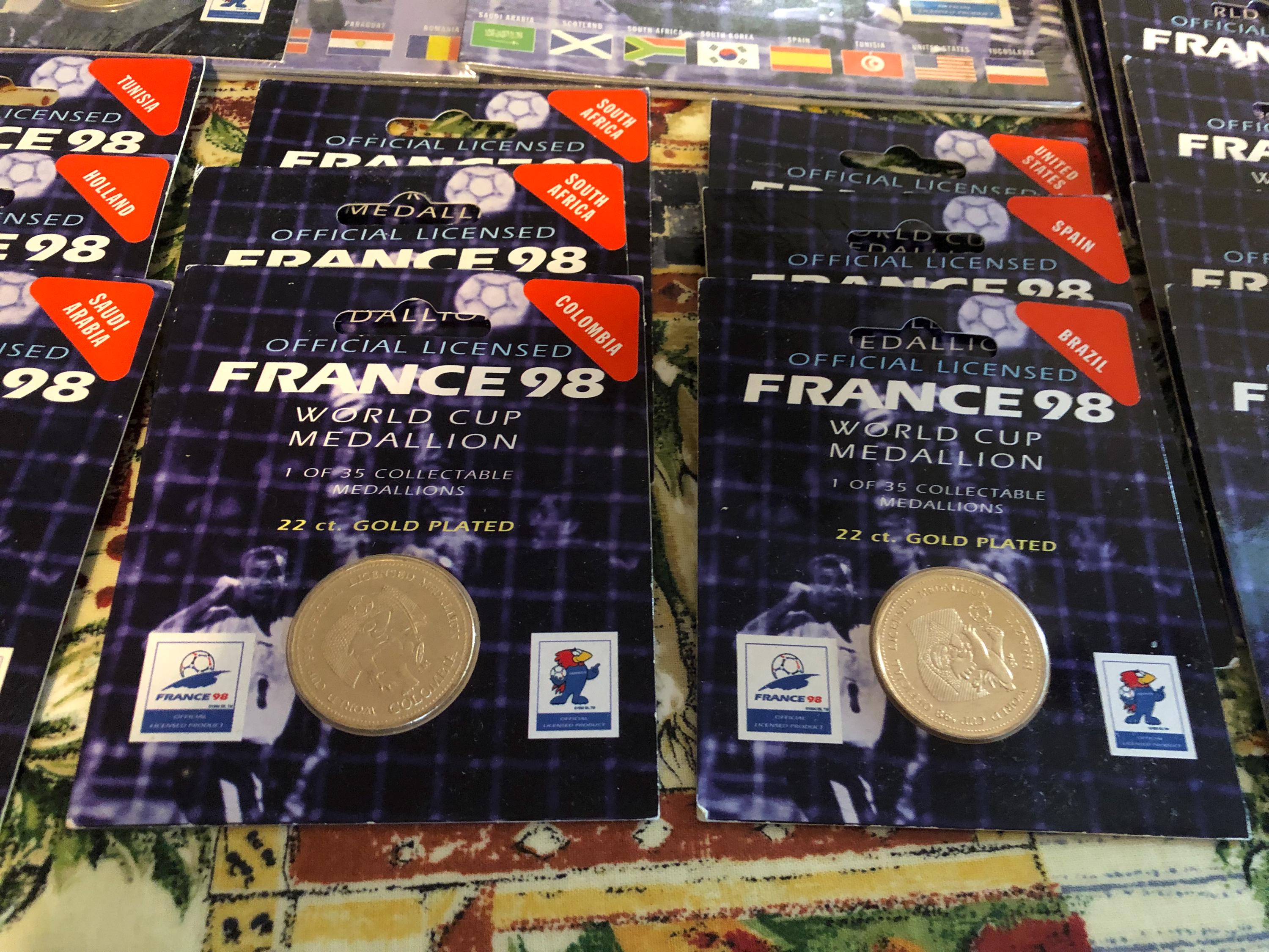 1998 France World Cup 22ct Gold Finished Medallion Coins - Etsy