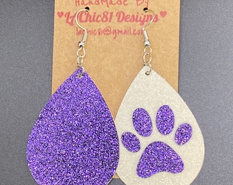 Purple NEW Paw Print 3 Pc Jewelry Set 18 In Necklace & Earrings Purple NEW Paw Print 3 Pc Jewelry Set 18 In Necklace & Earrings