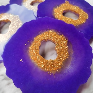 Geode coaster | Agate coasters |  Epoxy resin coasters | Crystal coasters | Custom coaster set  | Handmade decorative resin coaster