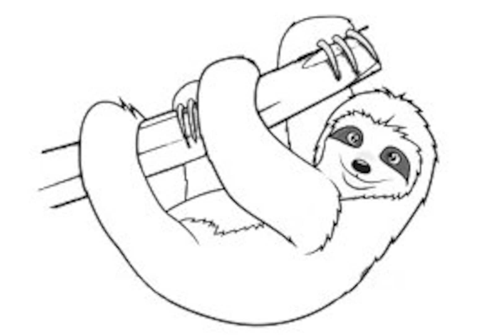 Sloth Coloring Pages | Etsy