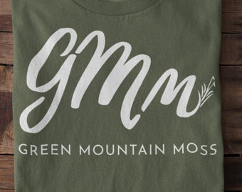 Green Mountain Moss Logo T-Shirt, Plant Shirt, Plant Gift, Botanical Shirt, Plant Lover Tee, Gardening T-Shirt, GMM Logo Shirt