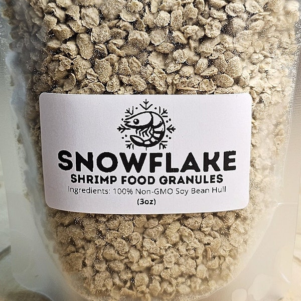 Snowflake Food - Easy Feed Granules - Premium Freshwater Shrimp Food | Non-GMO | 100% Soybean Hulls
